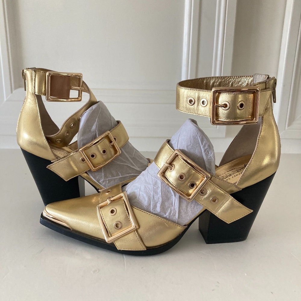 Jeffrey Campbell Gold Buckle Heels